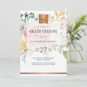 Invitation Luxe aquarelle or beauté salon grand ouverture (Debout devant)