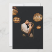 Invitation Luxe Black & Gold Floral minime Photo élégante (Dos)