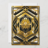 Invitation Luxe Black & Gold Gatsby Art Déco Mariage des anné (Dos)