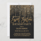 Invitation Luxe Black Gold Parties scintillant Fringe rideau  (Devant)