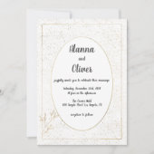 Invitation Luxe blanc confetti Mariage floral (Devant)