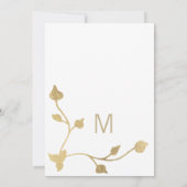 Invitation Luxe blanc feuille d'or glam Graduation Party (Dos)