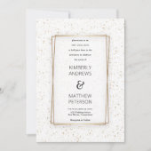Invitation Luxe blanc glam or parties scintillant confetti Ma (Devant)
