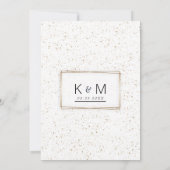Invitation Luxe blanc glam or parties scintillant confetti Ma (Dos)