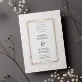 Invitation Luxe blanc glam or parties scintillant confetti Ma