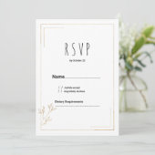 Invitation Luxe blanc or géométrique floral RSVP (Debout devant)