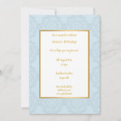 INVITATION LUXE BLEU CLAIR OR ABSTRAIT ANNIVERSAIRE (Devant)