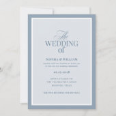 Invitation Luxe Bleu Poussiéreux avec Code QR RSVP | Mariage (Devant)