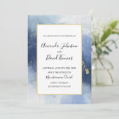 Invitation Luxe Blue et Gold Alcohol Enk (Debout devant)