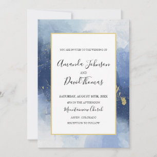 Invitation Luxe Blue et Gold Alcohol Enk