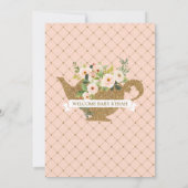 Invitation Luxe Blush Floral Girl Tea Party Baby shower (Dos)