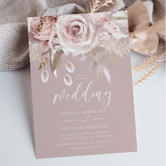 Invitation Luxe Blush Floral Mariage