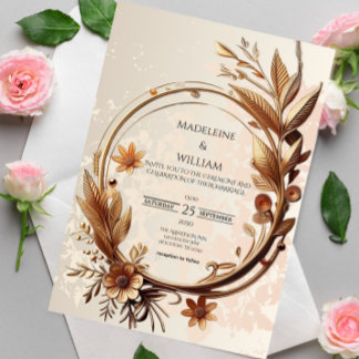 Invitation Luxe Botanique Élégant Mariage sophistiqué