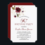 Invitation Luxe Bourgogne Or Floral 50e anniversaire Monogram<br><div class="desc">Design unique et élégant,  avec des fleurs délicates aux contours dorés et des fleurs bordeaux aquarelles ; sur l'arrière-plan et les initiales florales. Utilisez l'outil Personnaliser pour ajouter vos informations. Visitez,  s'il vous plaît,  ma Collection Florale d'Or Bourgogne.</div>