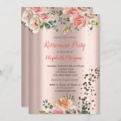 Invitation Luxe Chic Diamants Rose Confetti Retraite (Devant / Derrière)