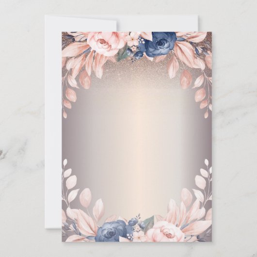 Invitation Luxe Chic Floral, String Lights 80e anniversaire (Dos)