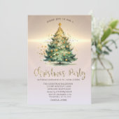 Invitation Luxe Christmas Tree Balls Gold Company (Debout devant)