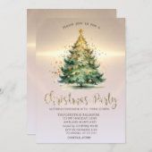 Invitation Luxe Christmas Tree Balls Gold Company (Devant / Derrière)