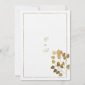 Invitation Luxe classique or blanc eucalyptus mariage (Dos)