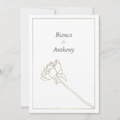 Invitation Luxe de la typographie or blanc pivoine Enregistre (Dos)
