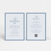 Invitation Luxe Dusty Blue with RSVP QR Code | Wedding