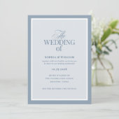 Invitation Luxe Dusty Blue with RSVP QR Code | Wedding (Debout devant)