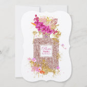 Invitation Luxe Elegant Parties scintillant Rose Parfum Invit (Devant)