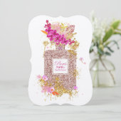 Invitation Luxe Elegant Parties scintillant Rose Parfum Invit (Debout devant)