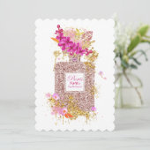 Invitation Luxe Elegant Parties scintillant Rose Parfum Invit (Debout devant)