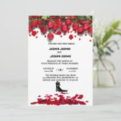 Invitation Luxe Elegant Rose Mariage (Debout devant)