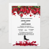 Invitation Luxe Elegant Rose Mariage (Devant / Derrière)