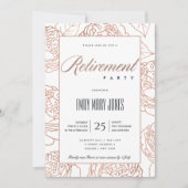 INVITATION LUXE ÉLÉGANT ROSE PÂLE OR ROSE FLORAL RETRAITE (Devant)