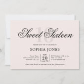 Invitation Luxe Elegant Rose Sweet 16 (Devant)