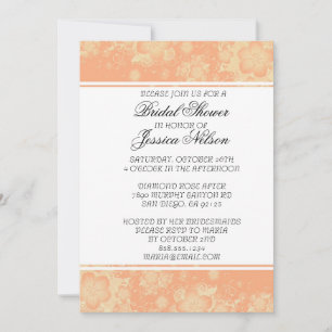 Invitation Luxe Elégante Fleurs de Corail Fleurs de Flèches D