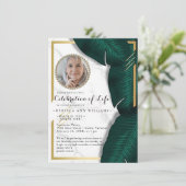 Invitation Luxe Elégante Photo Célébration de la vie (Debout devant)