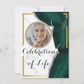 Invitation Luxe Elégante Photo Célébration de la vie (Dos)