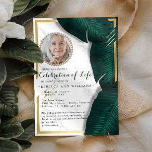 Invitation Luxe Elégante Photo Célébration de la vie