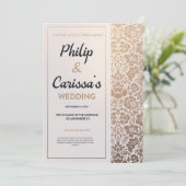 Invitation Luxe en Golden Blossoms Weeding (Debout devant)