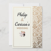 Invitation Luxe en Golden Blossoms Weeding (Dos)