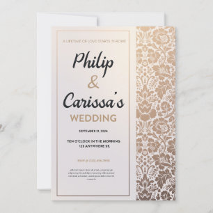 Invitation Luxe en Golden Blossoms Weeding