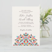 Invitation Luxe esthétique géométrique Mariage Mandala (Debout devant)