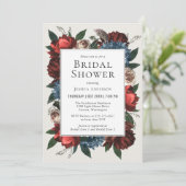 Invitation Luxe Fête des mariées à charpente florale (Debout devant)