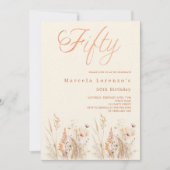 Invitation luxe fleur sauvage 50e anniversaire (Devant)