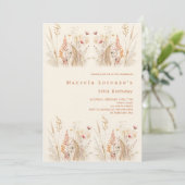 Invitation luxe fleur sauvage d'anniversaire boho (Debout devant)
