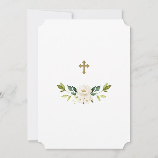 Invitation Luxe Fleurs Blanches Parties scintillant Or Dedica (Dos)