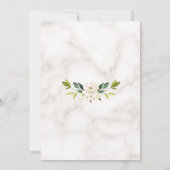 Invitation Luxe Fleurs de Crème Blanche Baby shower de Marbre (Dos)