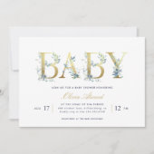 Invitation Luxe Floral Baby shower (Devant)