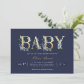 Invitation Luxe Floral Baby shower (Debout devant)