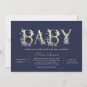 Invitation Luxe Floral Baby shower par la poste (Devant)