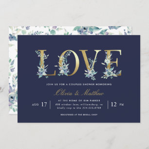 Invitation Luxe Floral Couples Douche